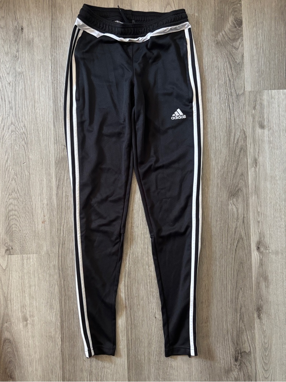 adidas Black Joggers with White Side Stripes